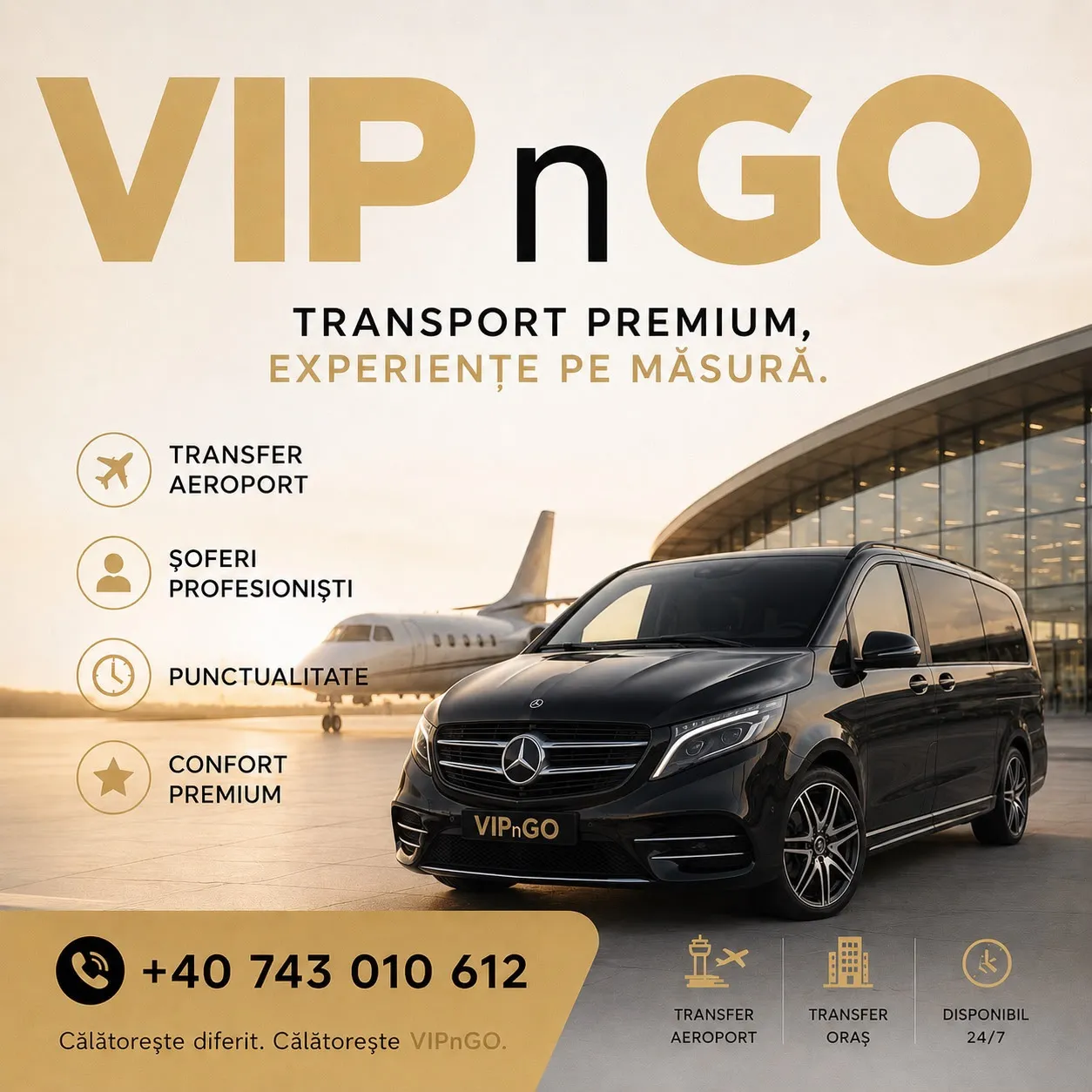 Transfer privat VIPnGO de la aeroport la Alezzi Infinity